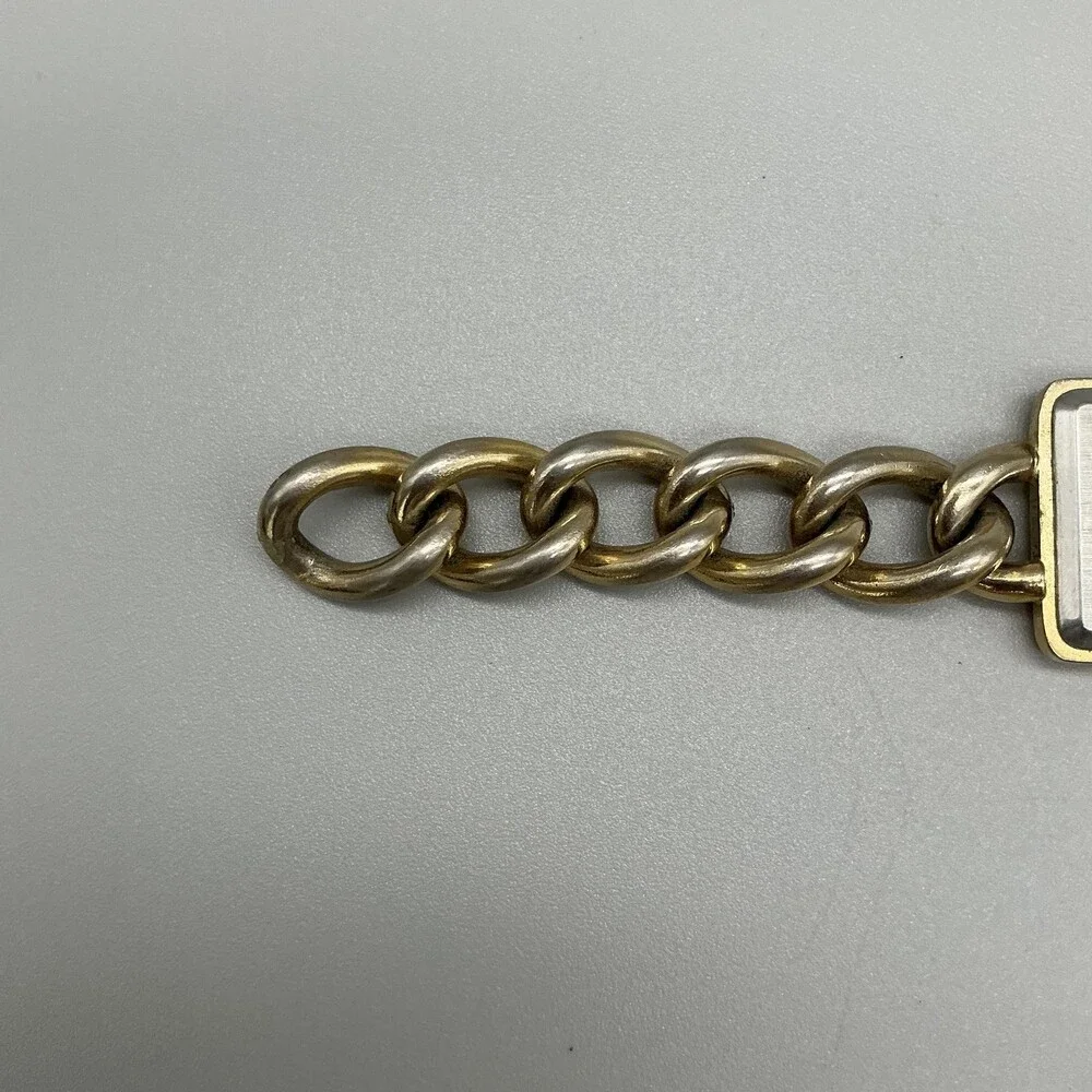 Vintage Cheval Womens Watch 27mm Square Chain Band Hong Kong New Battery 8.25